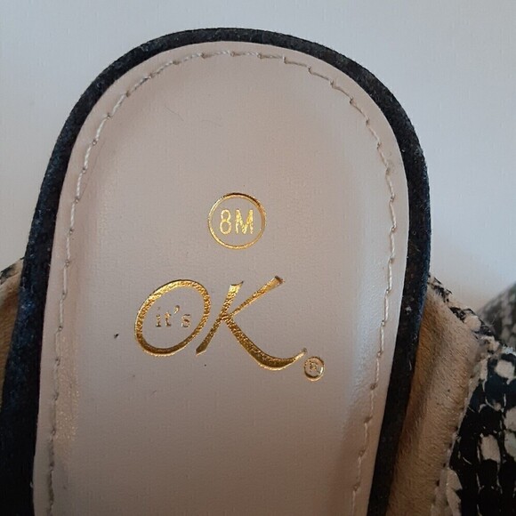 It s OK Size 8M Sandals w/Faux Snakeskin Wide Strap and Square Heels - Picture 6 of 8